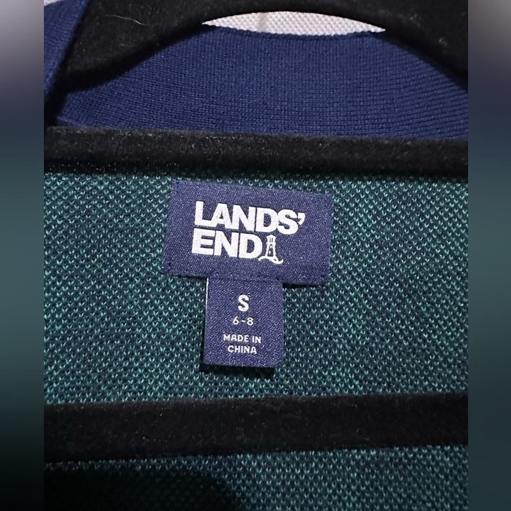 Land's End Womens Small Plaid Open Front Cardigan Academia 90s Christmas Holiday - Picture 3 of 5